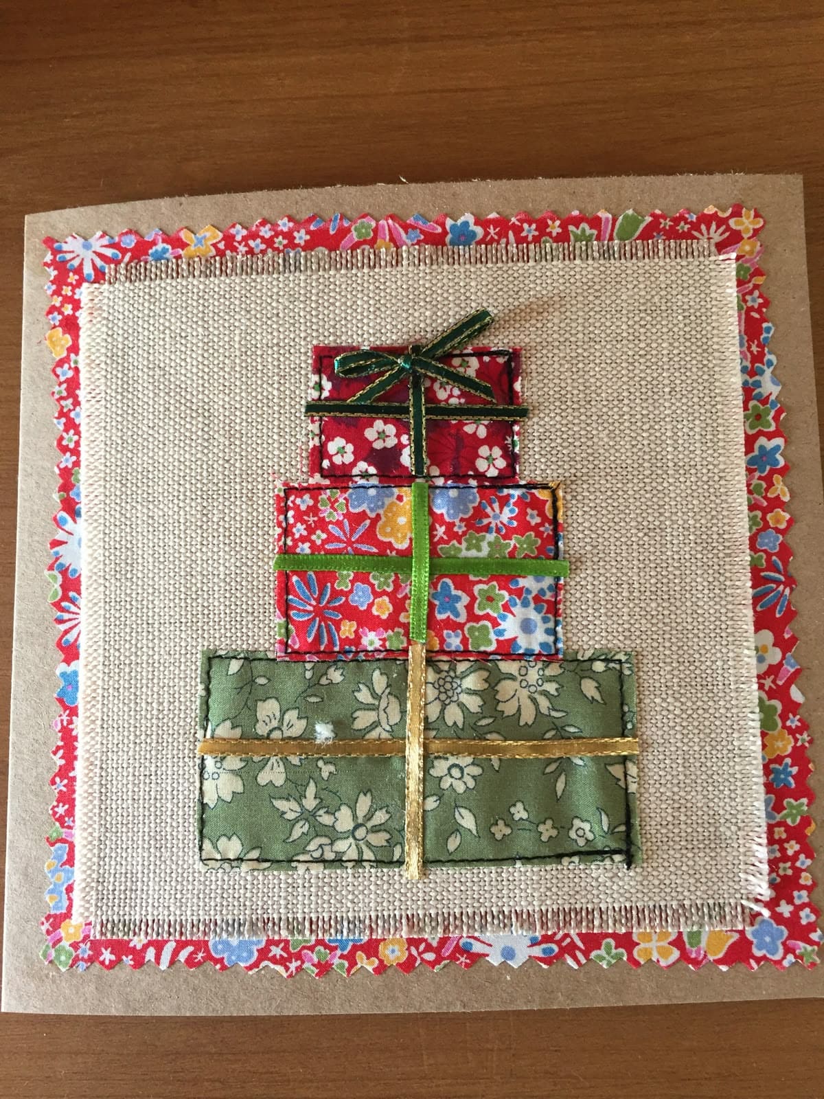 Patchwork Gift Stack Fabric Card