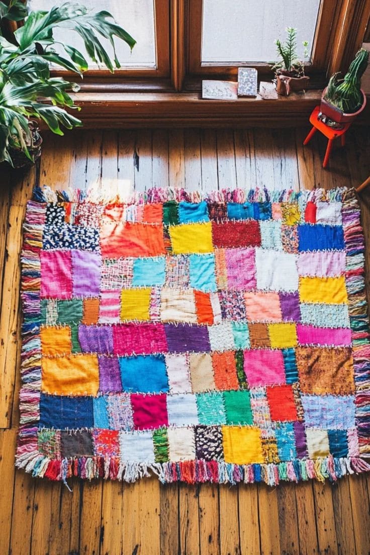 Patchwork Scrap Fabric Rug