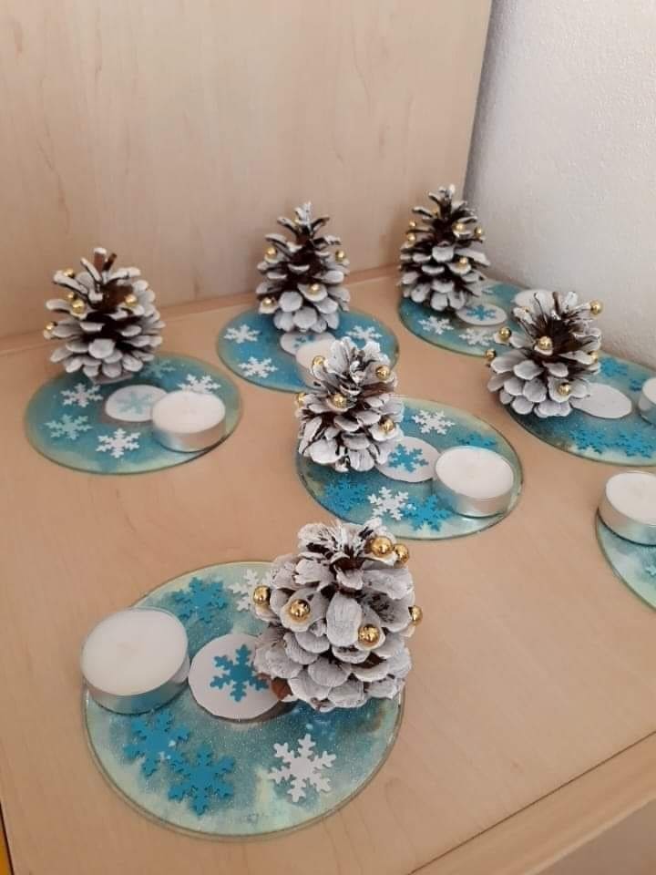 Pinecone Winter Wonderland Candle Holders