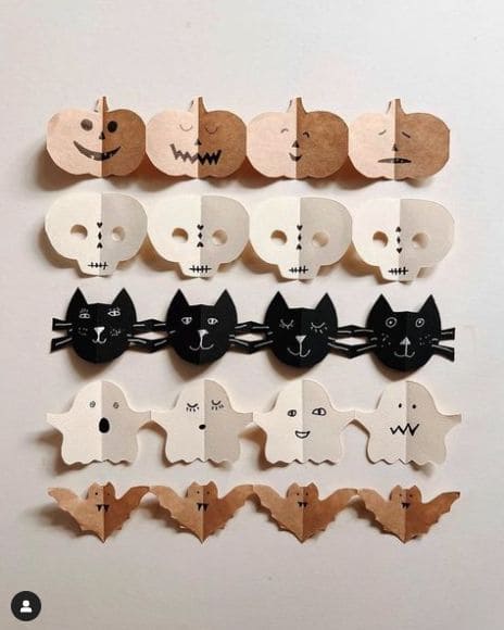 Playful Folded Paper Halloween Garland