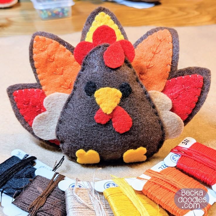 Plush Felt Turkey Centerpiece
