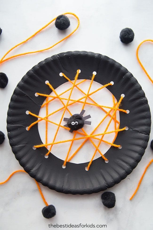Pom-Pom Spider on Yarn Web