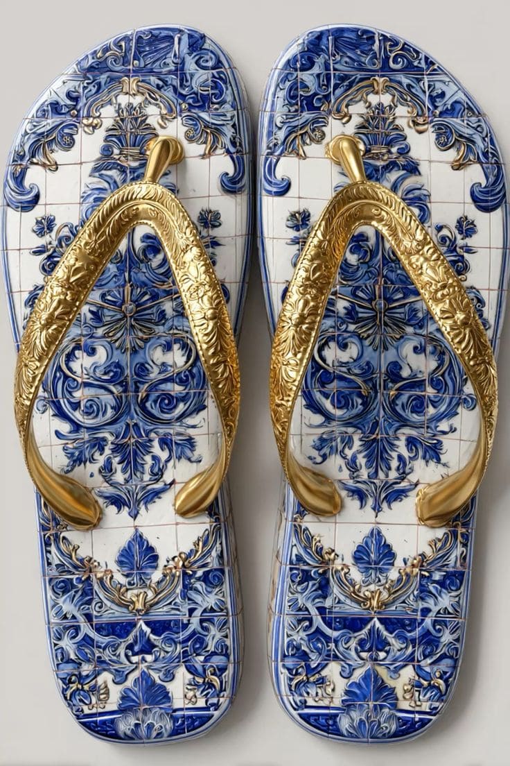 Porcelain Tile-Inspired Decorative Sandals