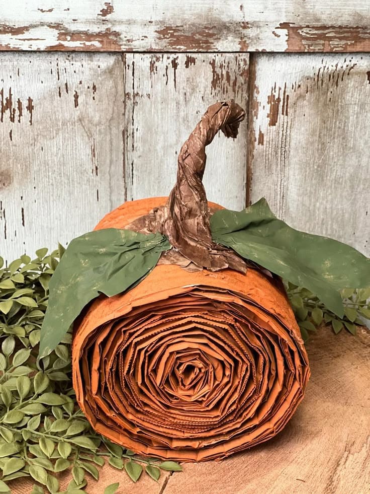Rolled Cardboard Pumpkin