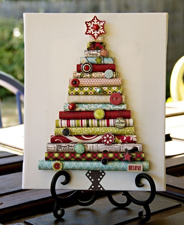 Rolled Paper Christmas Tree Art