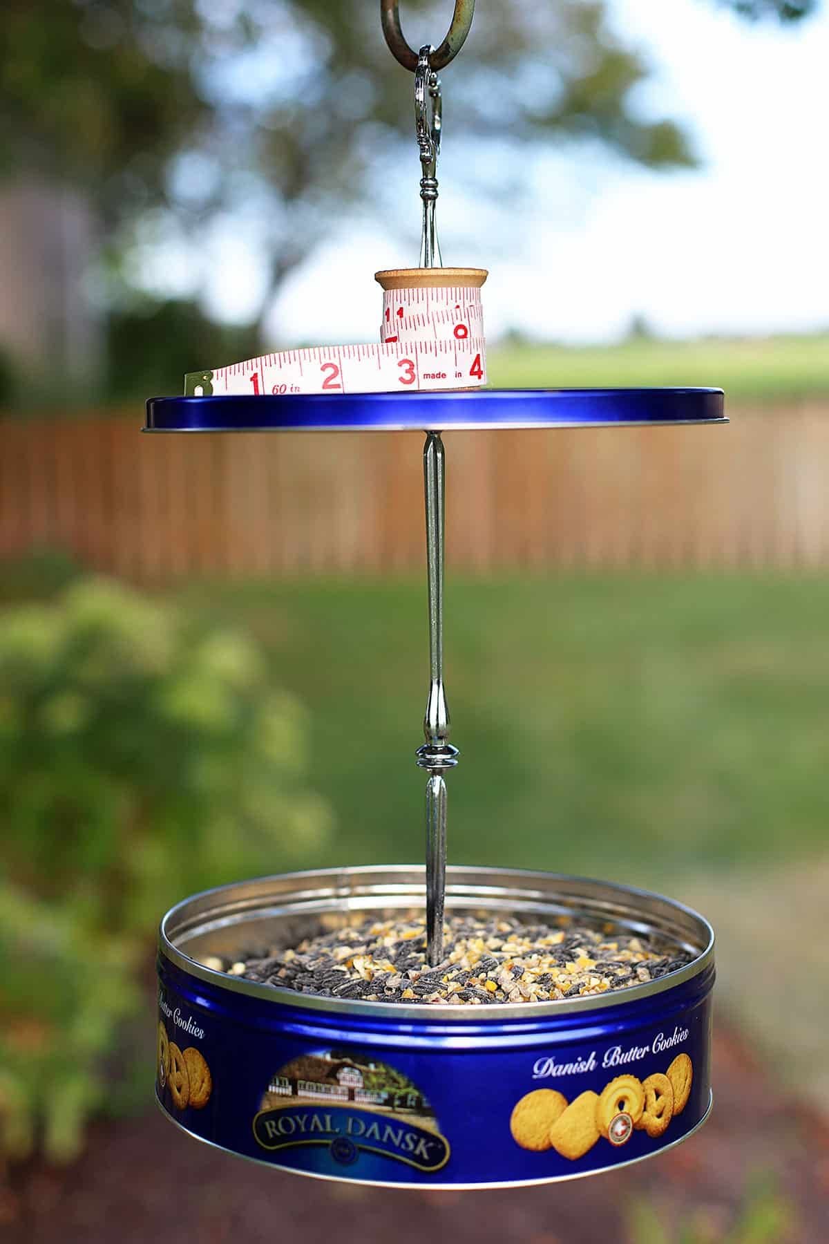 Royal Dansk Cookie Tin Bird Feeder