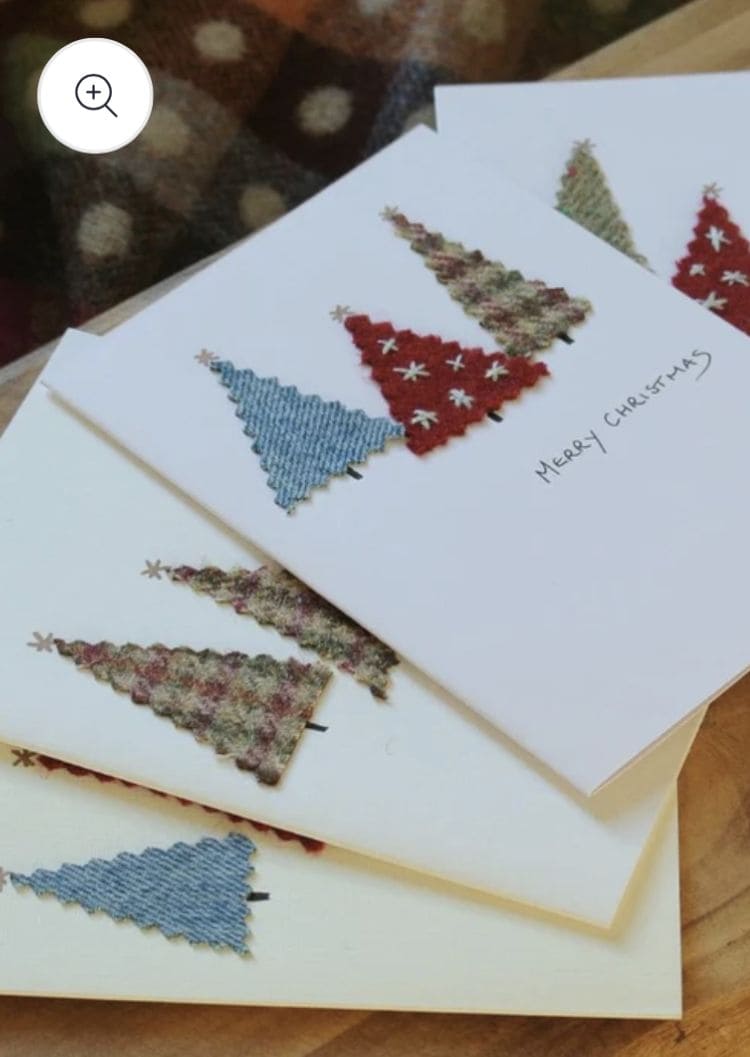 Rustic Fabric Tree Christmas Card