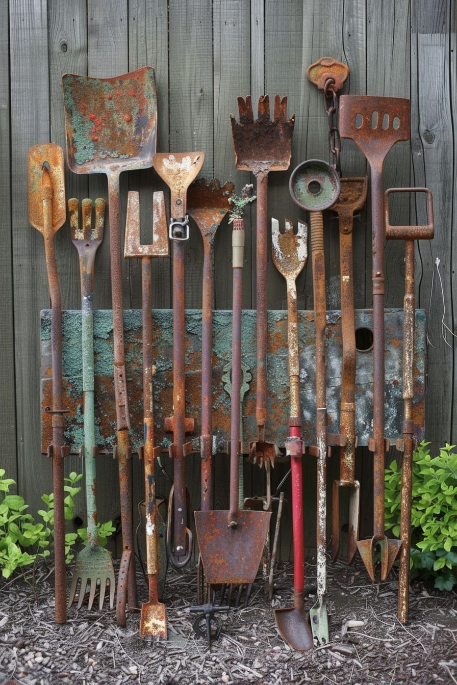Rustic Garden Tool Art Display