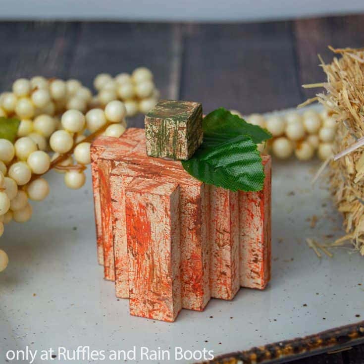 Rustic Jenga Block Pumpkin