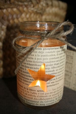 Rustic Paper Star Lantern Jar