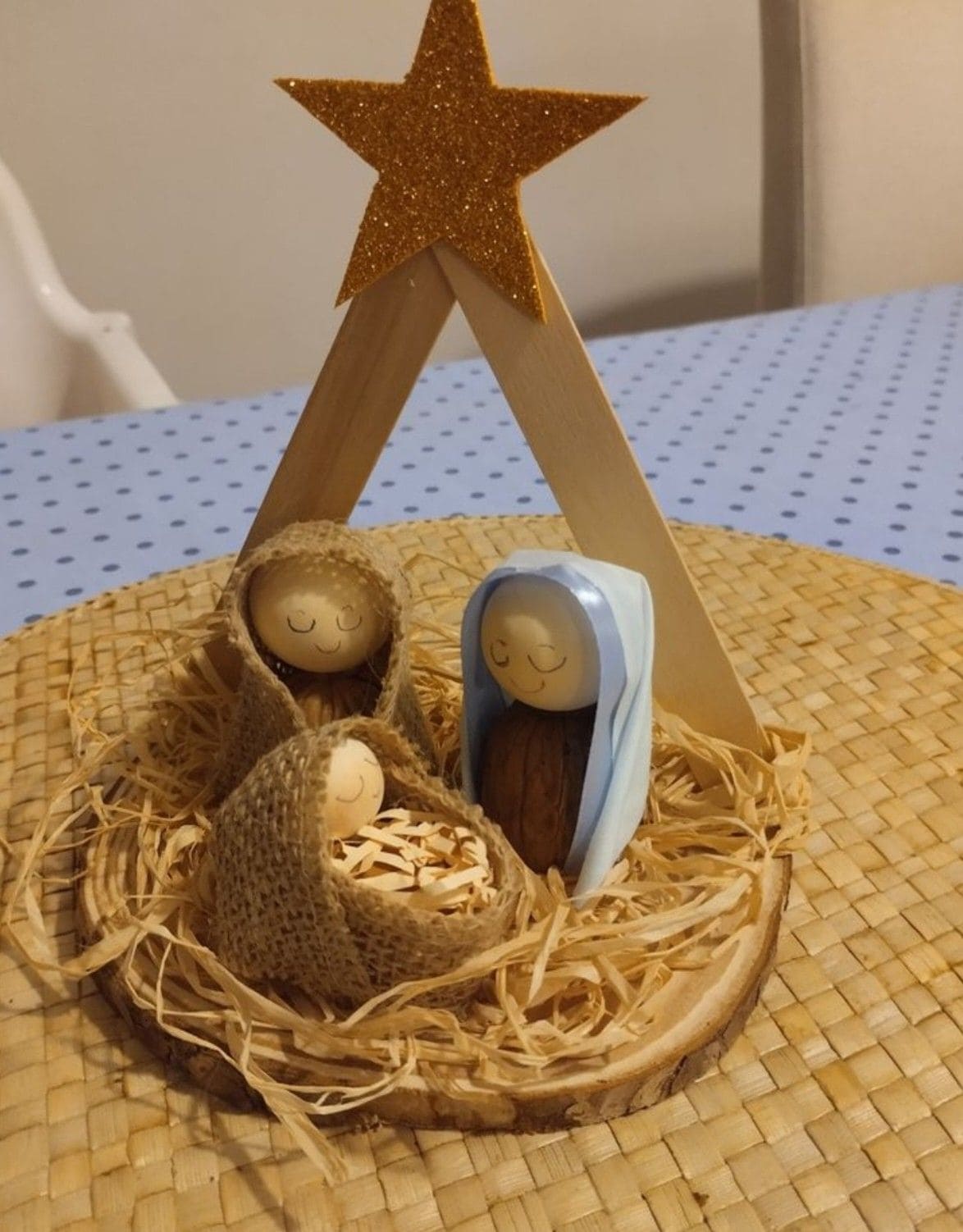 Rustic Peg Doll Nativity with Glitter Star