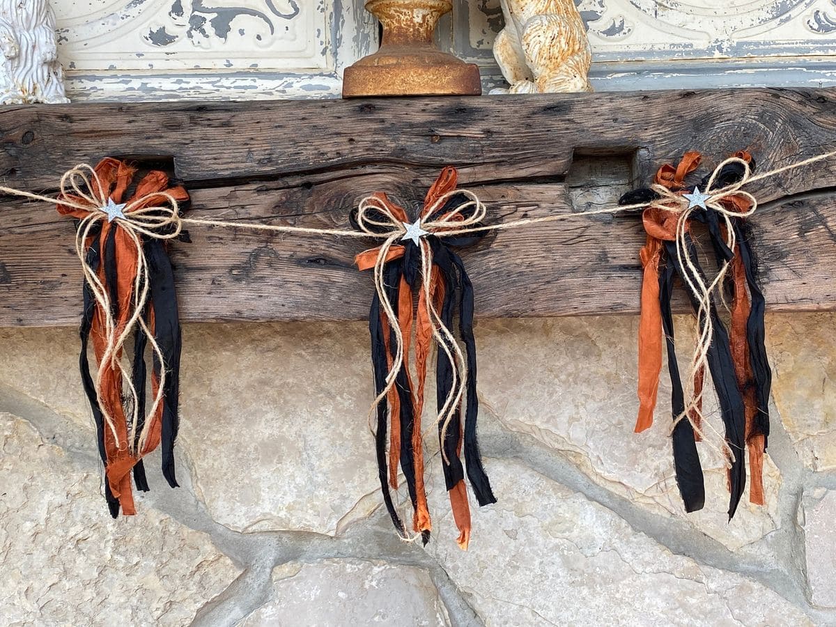 Rustic Ribbon and Twine Halloween Garland