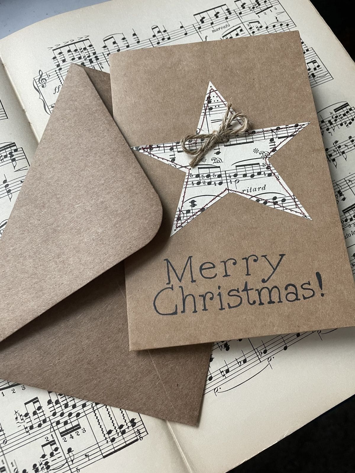 Rustic Sheet Music Star Card