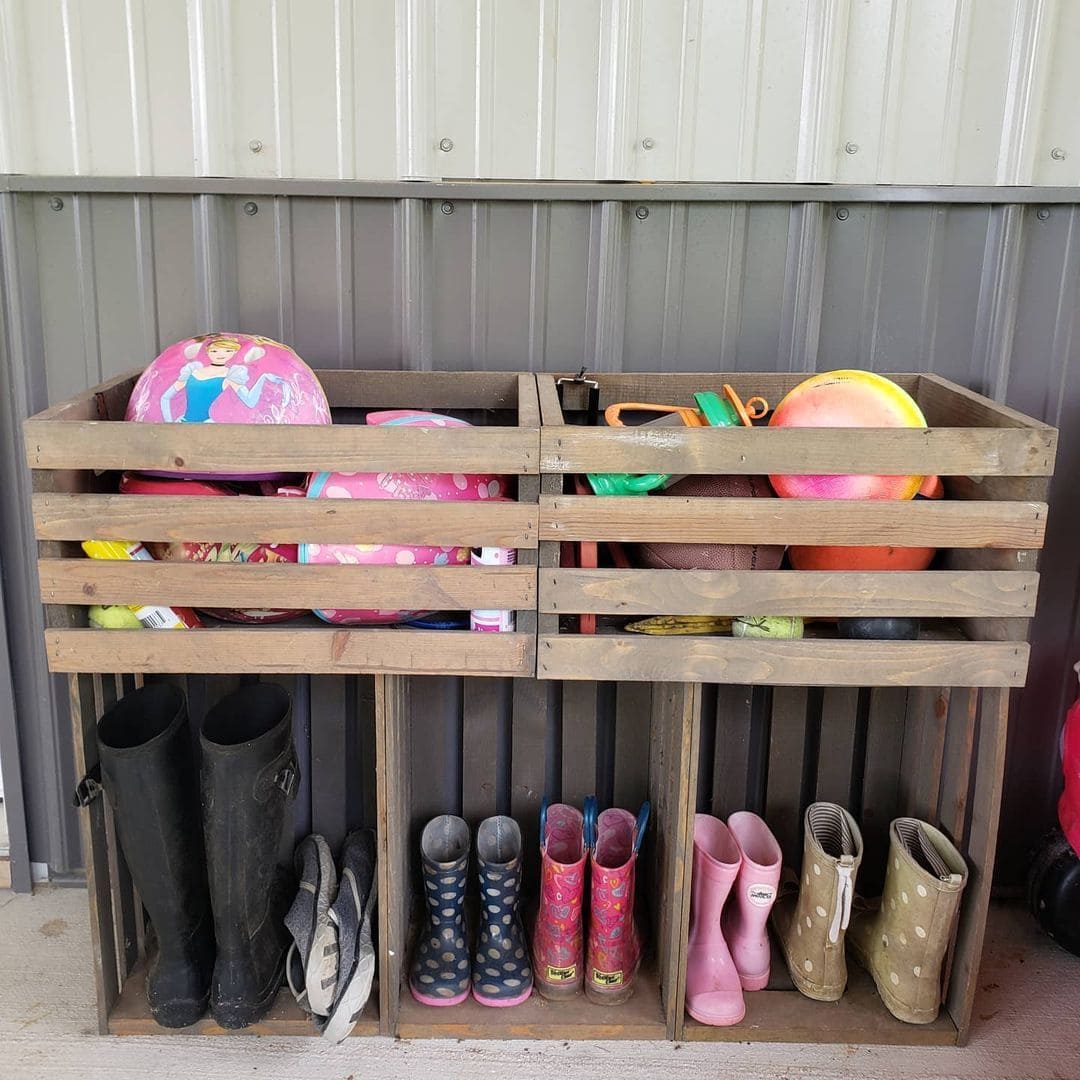 Rustic Toy and Boot Crate Organizer