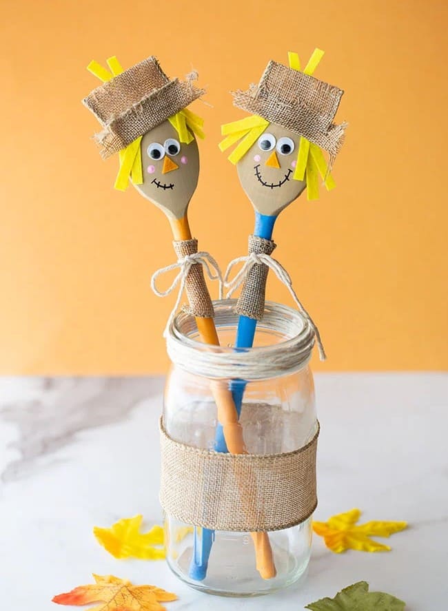 Rustic Wooden Spoon Scarecrows