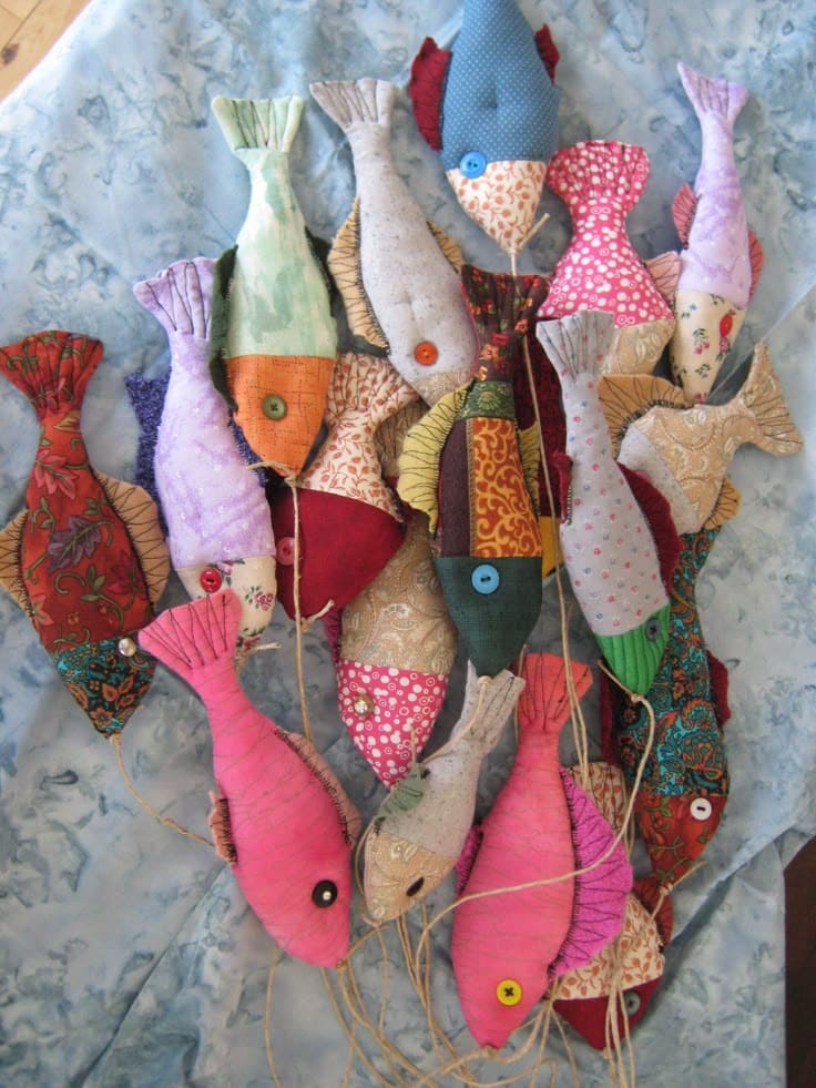 Scrap Fabric Hanging Fish Decor