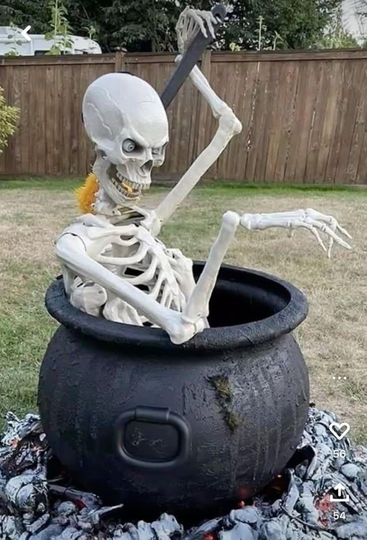 Skeleton in a Cauldron Display