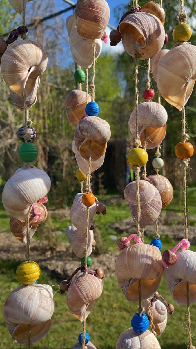 Snail Shell and Bead Garden Curtain