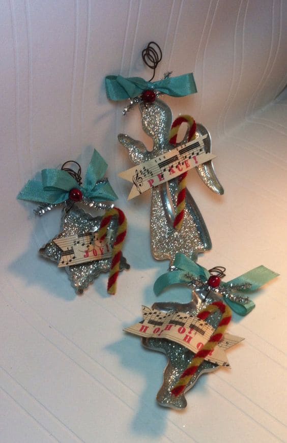 Sparkling Sheet Music Cookie Cutter Ornaments