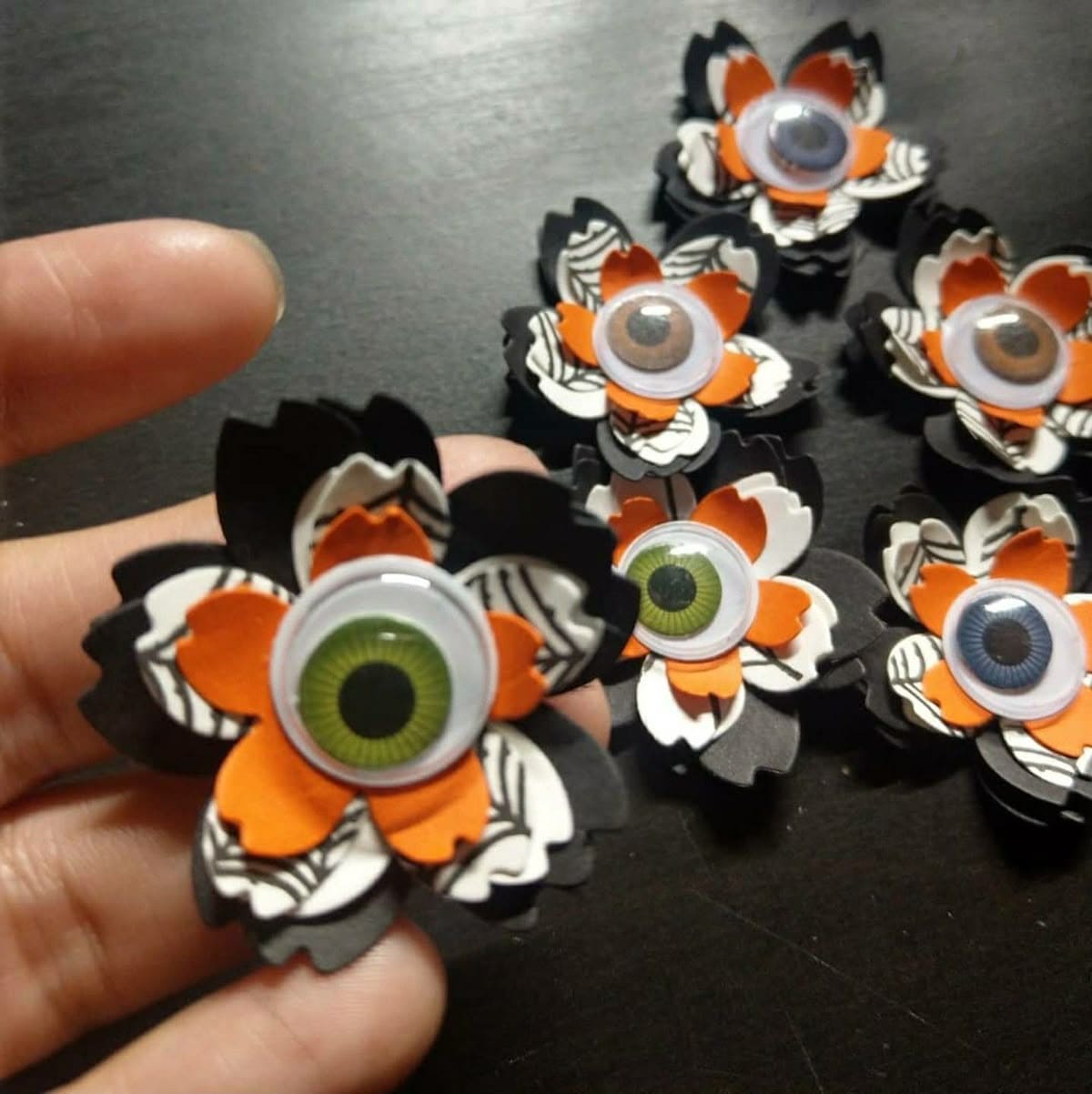 Spooky Eyeball Paper Flowers