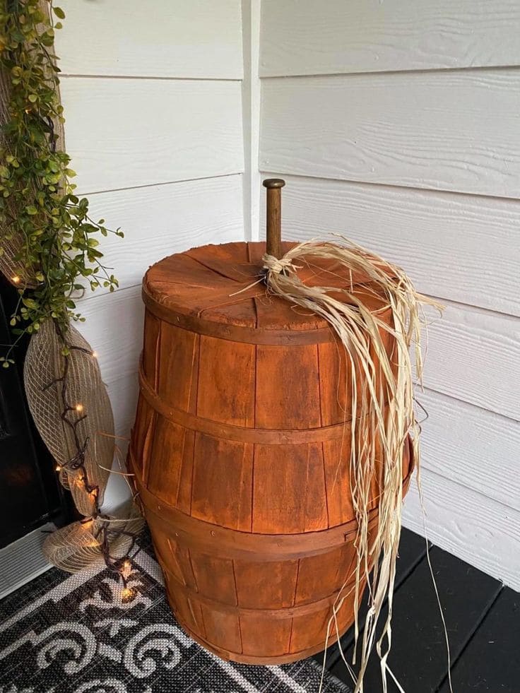 Stacked Bushel Basket Pumpkin