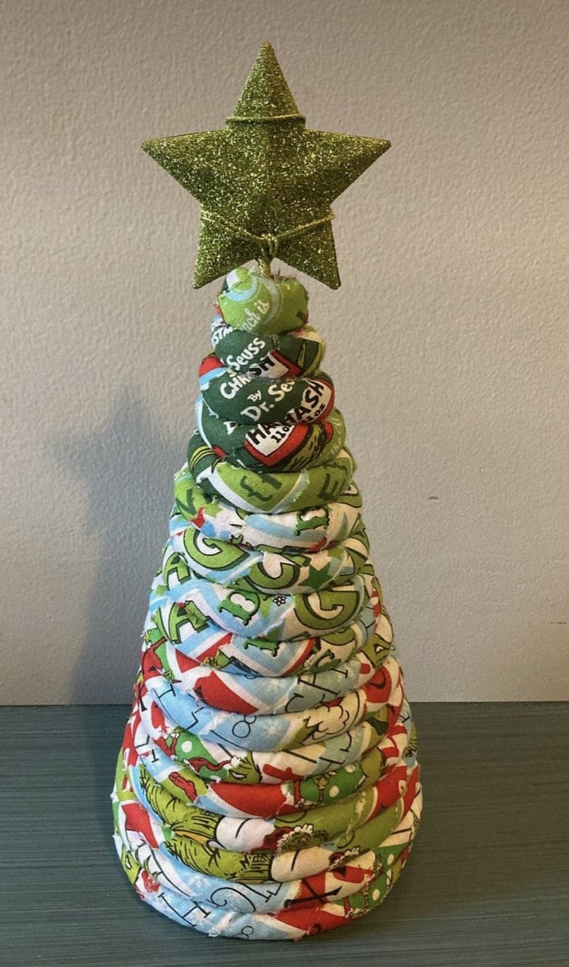 Stacked Fabric Scrap Christmas Tree