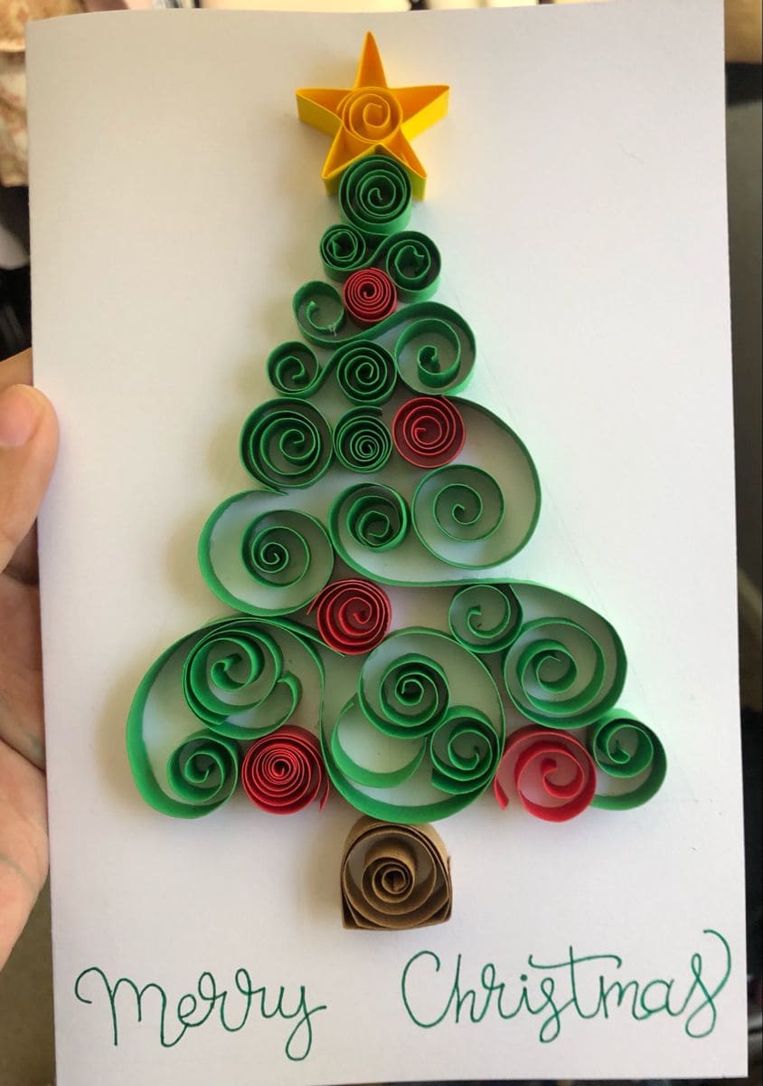 Swirled Quilling Christmas Tree Card