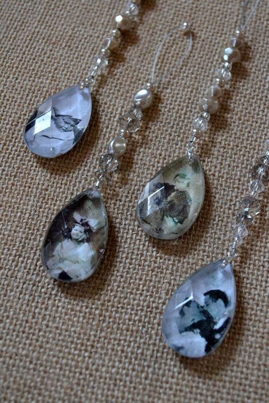 Teardrop Crystal Memory Ornaments