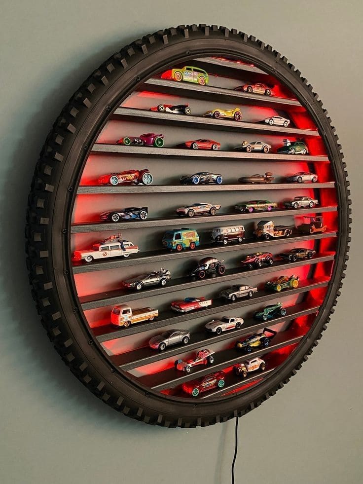Tire Rim Display With LED Glow