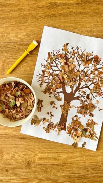 Torn Leaf Fall Tree Collage