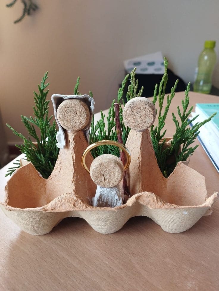 Upcycled Egg Carton Nativity