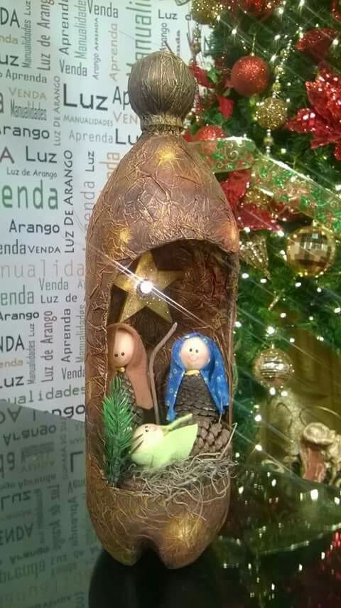 Upcycled Plastic Bottle Nativity Scene