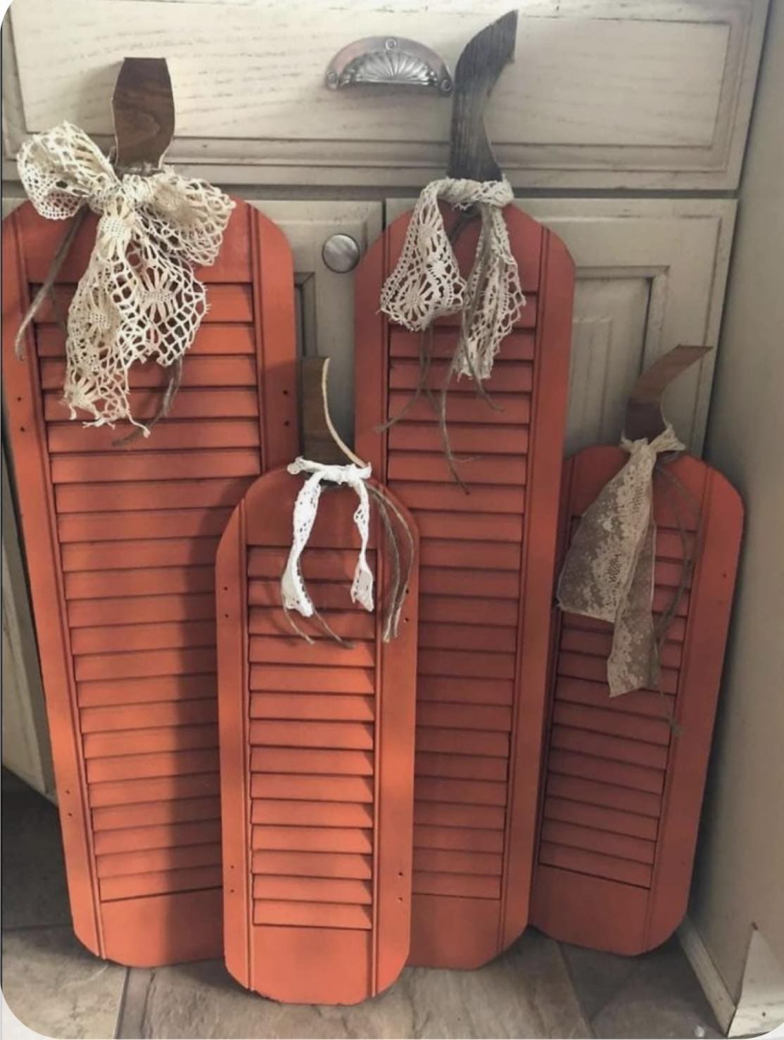 Upcycled Shutter Pumpkins