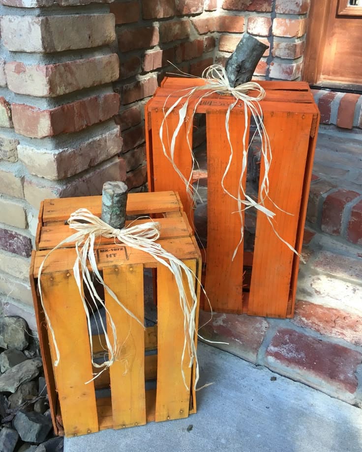 Upcycled Wooden Crate Pumpkins