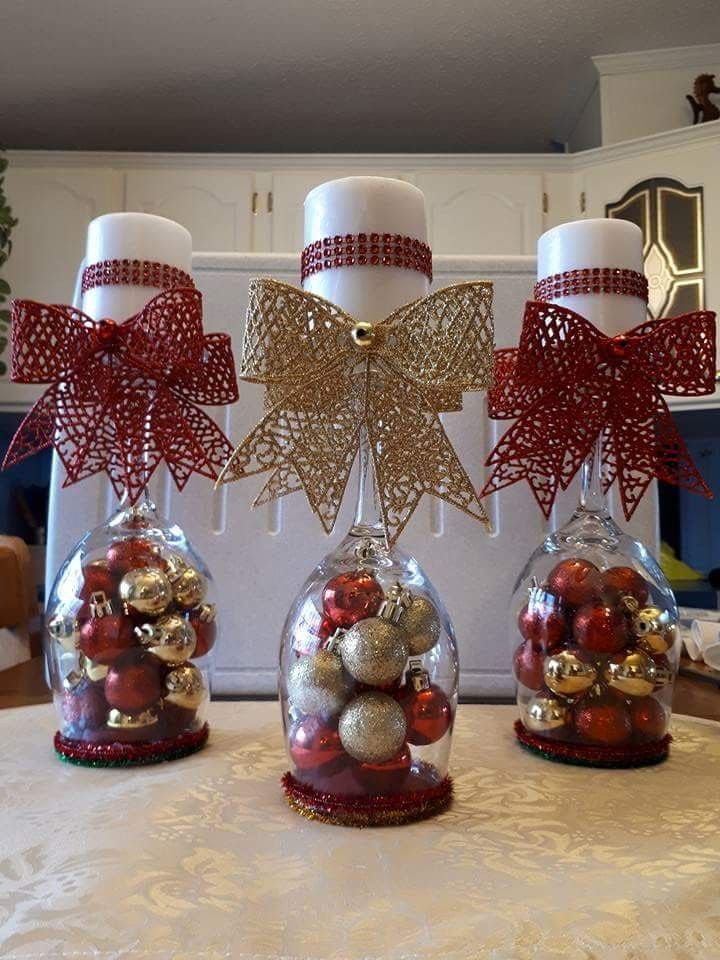 Upside-Down Wine Glass Candle Holders