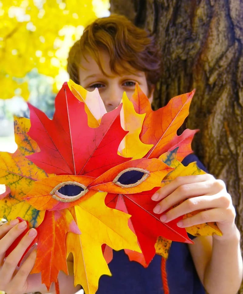 Vibrant Autumn Leaf Mask
