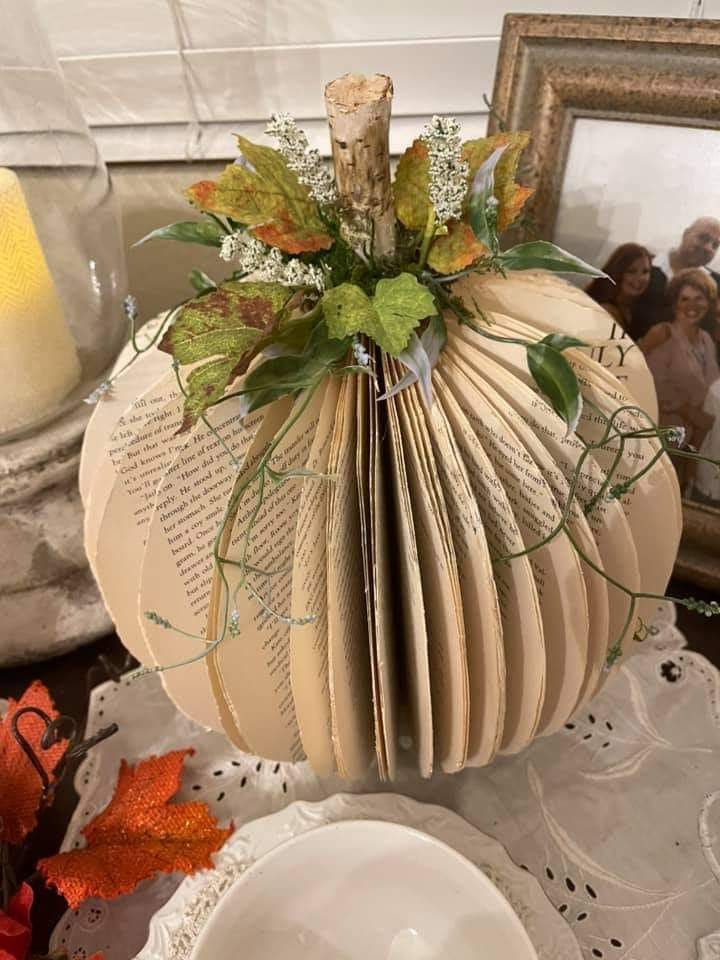 Vintage Book Page Pumpkin