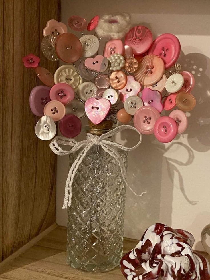 Vintage Button Memorial Bouquet
