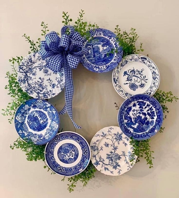 Vintage Porcelain Plate Wreath
