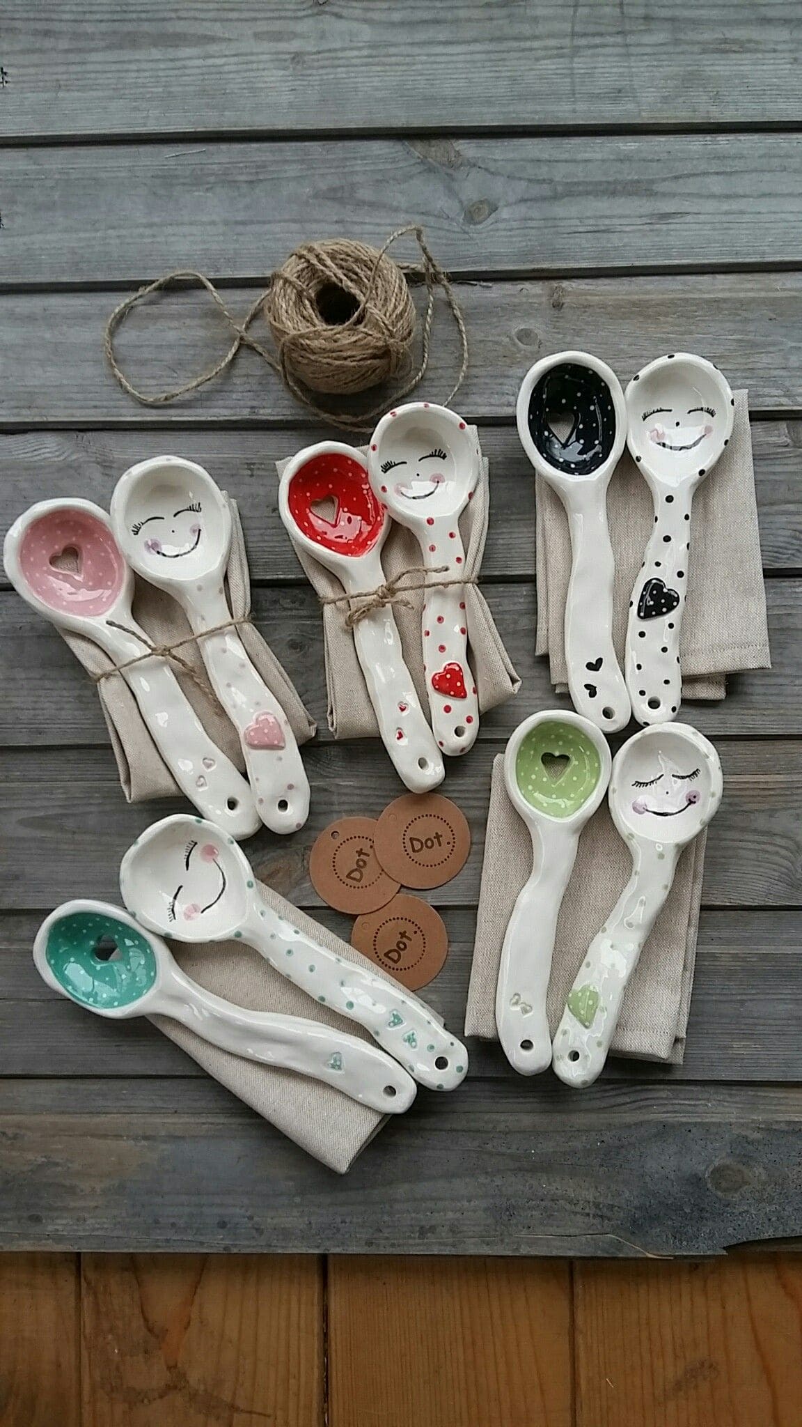 Whimsical Ceramic Smiley Spoons