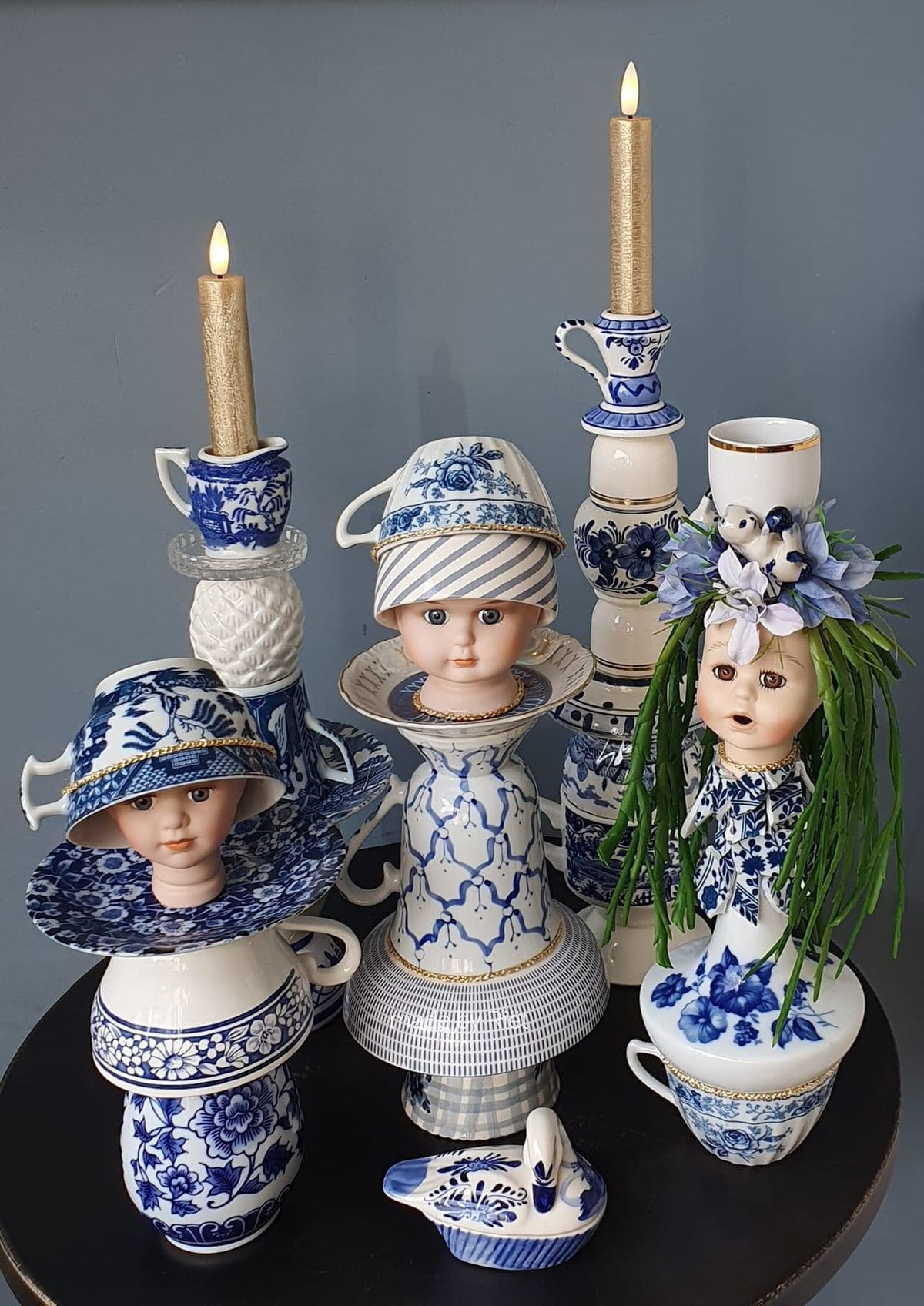 Whimsical Porcelain Doll Totems