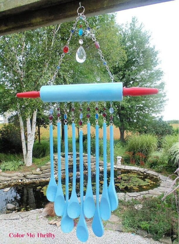 Whimsical Rolling Pin and Wooden Spoon Wind Chime