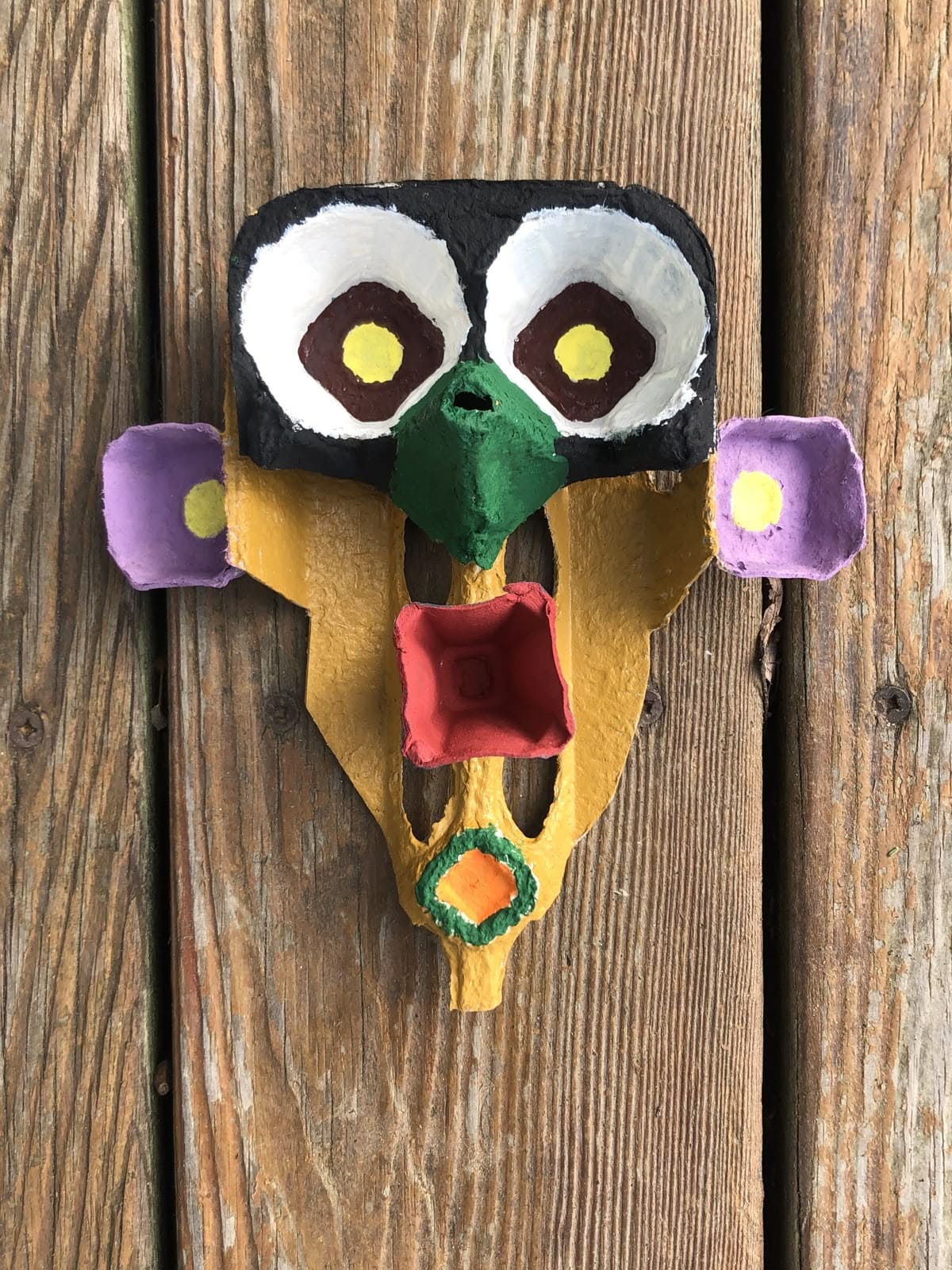 Wild and Wacky Egg Carton Monster Mask