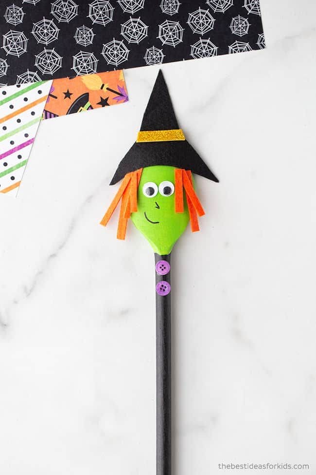 Witch Spoon Puppet With Googly Eyes