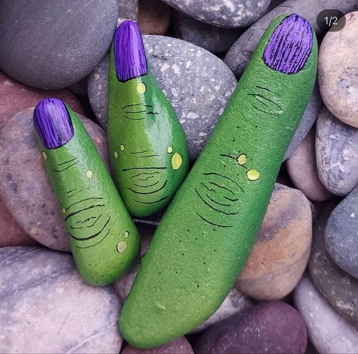 Witchy Green Finger Rocks
