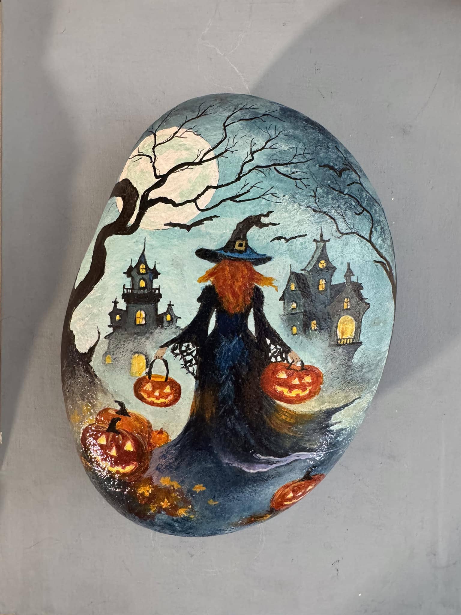 Witchy Silhouette Halloween Rock