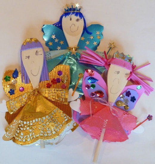 Wooden Spoon Fairy Dolls With Glittering Wings