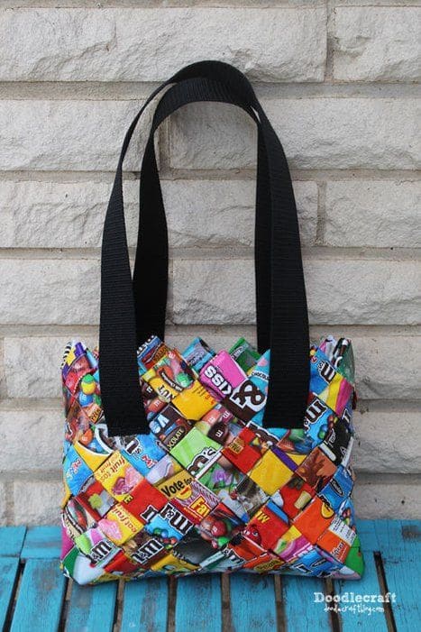 Woven Candy Wrapper Tote Bag