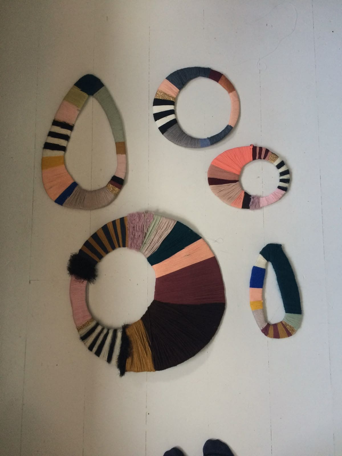 Yarn-Wrapped Modern Wall Art