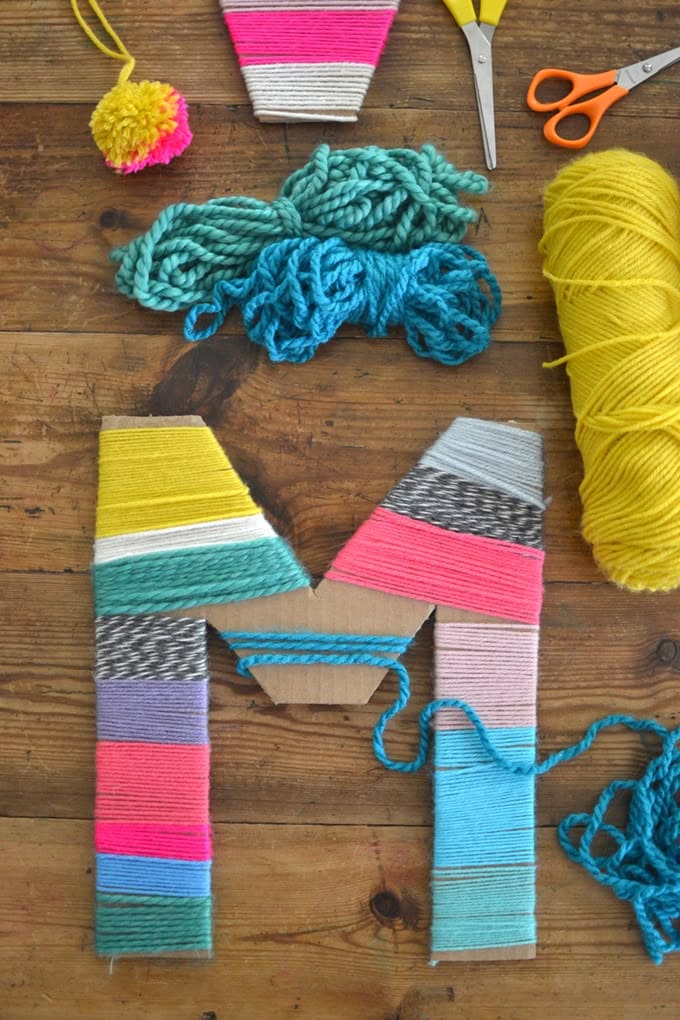 Yarn-Wrapped Monogram Art